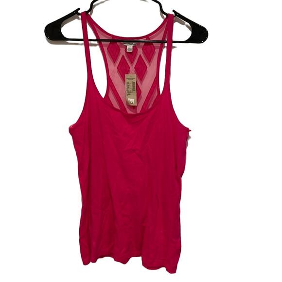 American eagle nwt pink tank top sheer back large - Picture 1 of 5